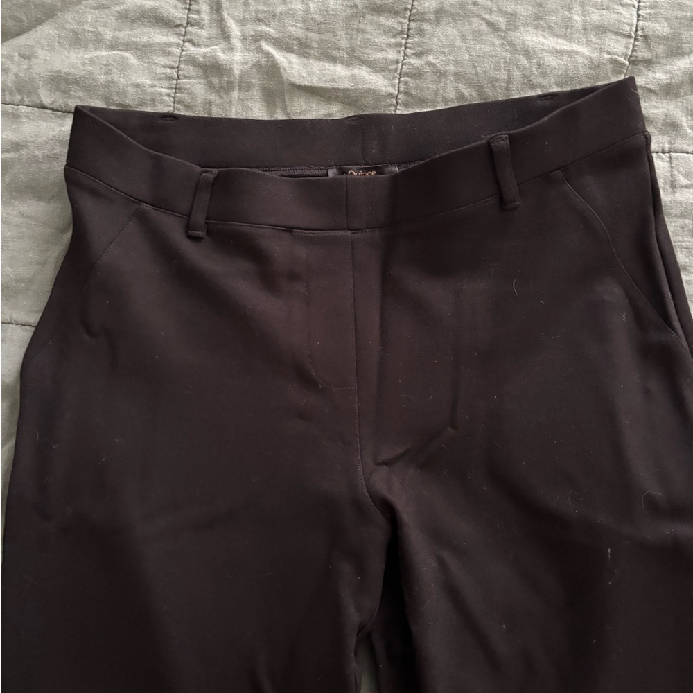 Quince Women's Ultra Stretch Ponte Bootcut Black Pants Petite - Picture 2 of 4